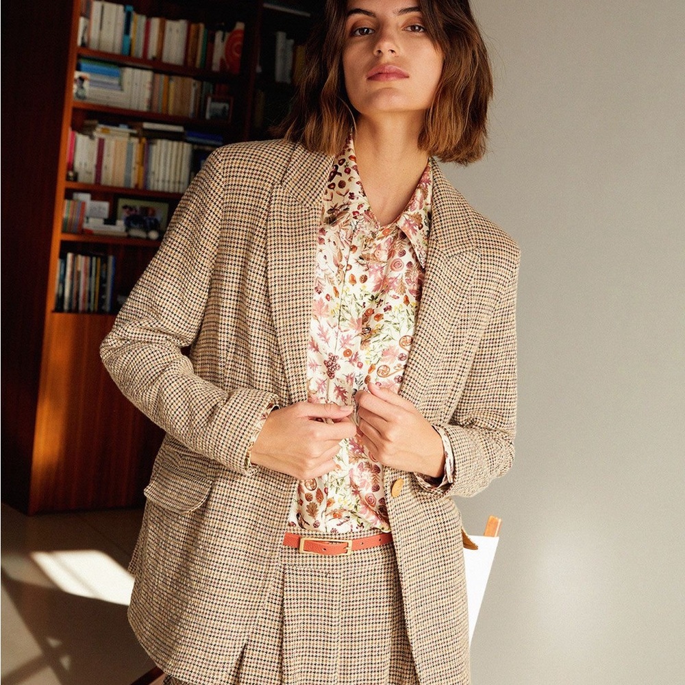 Italian-made Seersucker Houndstooth Jacket